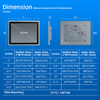 Vollständig Geschlossene Resistive Touchscreens IP65 Industrieller Touchscreen-Monitor 13,3 Zoll LCD-Display All-in-One Touch-Panel-PC
