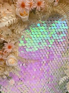 Vente en gros, panneau hexagonal Palmy, paillettes scintillantes, argent, or, panneaux muraux scintillants pour décoration de scène de mariage - Product Image 4