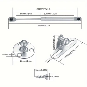 Furniture Soft Close Stainless Steel Gas Spring <b>Cabinet</b> Door <b>Lockable</b> Kitchen Adjustable Cylinder Lift Upward Easy Lift Hard - Product Image 2