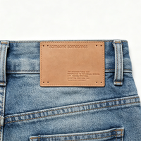 Étiquette rectangulaire personnalisée en cuir PU, pressée à chaud, pour jeans, accessoires de vêtements à coudre, vente en gros, fabricant OEM