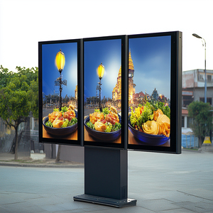 55-inch 4K ngoài trời hiển thị kỹ thuật số kép ba màn hình LCD Bảng menu cho nhà hàng Drive-thru tầng đứng cài đặt - Product Image 1