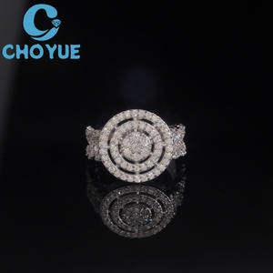Custom Lab Diamond Cluster <b>Ring</b> Iced Out Solid Sterling <b>Silver</b> 925 Gold Plated <b>Cross</b> Lad Grown Diamond <b>Ring</b> Hip Hop Jewelry - Product Image 3