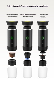 Machine à café à capsules expresso en acier inoxydable trois-en-un, 20 bars de pression, portable, prise EU/US, alimentation USB, extérieur, maison - Product Image 2