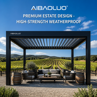 Pérgola de Techo Motorizado con Persianas Elite para Salón de Degustación de Vinos en Bodegas de Lujo, Jardín Privado, Observatorio Panorámico