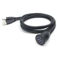 Câble d'extension USB 3.0 double mâle-femelle en cuivre pur avec gaine PVC, à montage encastré, pour voiture, camion, bateau, moto, ordinateur, 5A