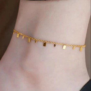 Fashionable and Simple Stainless Steel square Pendant Necklace for Women, Personalized Ankle Chain Wholesale - Product Image 4
