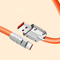 Câble de données USB 3.1 Type-C en alliage de zinc et silicone liquide TPE, 1,2 m, charge rapide 120 W, blindage tressé