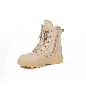 Botas DF22 TSB09 para niños y estudiantes, color negro, estilo desierto, de lona, duraderas, para exteriores, para todas las estaciones, color beige, para entrenamiento, tallas 28-36 - Product Image 3