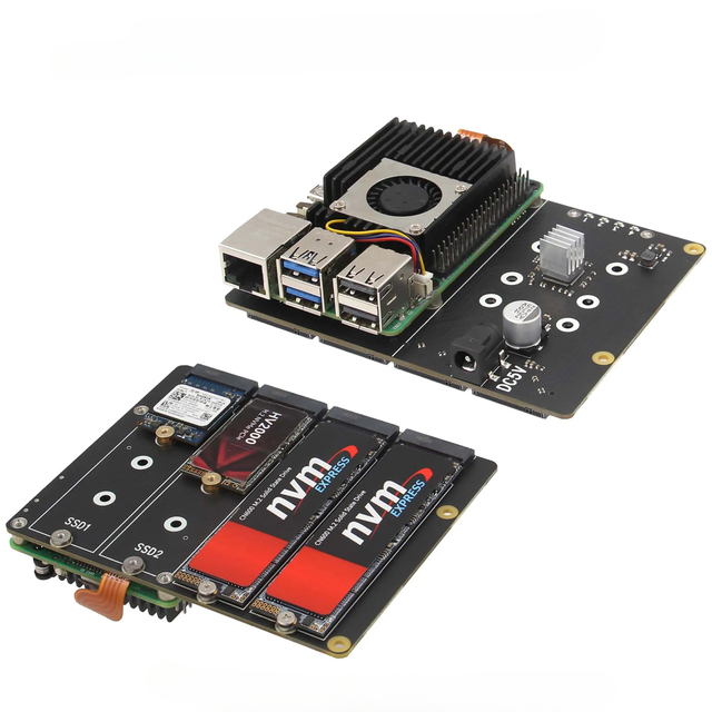 Custom X1011 PCIe to NVMe Shield support four 2280/2260/2242/2230 M.2 NVMe SSDs for Raspberry Pi 5
