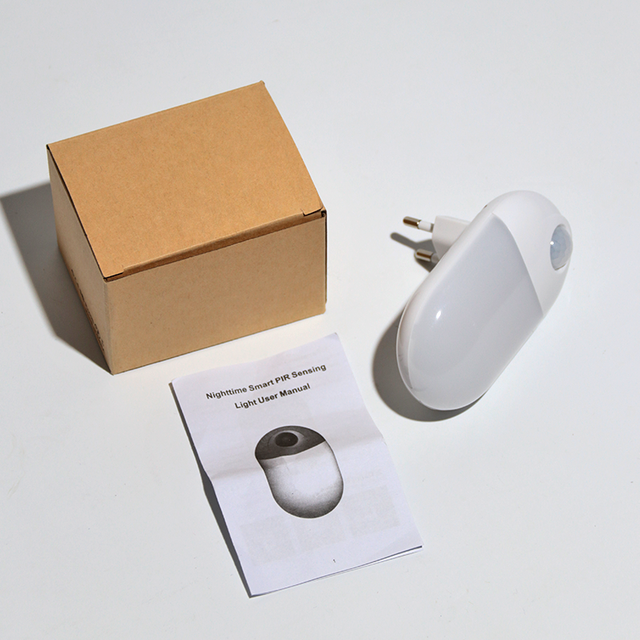 Customize Logo Printing Mini EU US Plug AC Socket Wall Lamp Motion Sensor Light Control LED Night Light