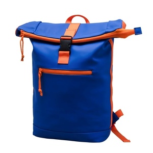 Free Sample <b>Roll</b> <b>Top</b> Outdoor 15.6Inch Travel Lightweight Genuine Leather <b>Laptop</b> <b>Backpack</b> with USB Waterproof and Good Quality - Product Image 1