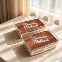 Emballage de tiramisu de luxe, boîte à tiramisu, récipient en plastique transparent XXL, grande boîte à tiramisu pour pâtisserie, dessert, gâteau, avec couvercle