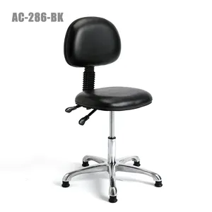 Top Quality Laboratory Stool Black Leather Seat ESD Antistatic PU Chair For Office