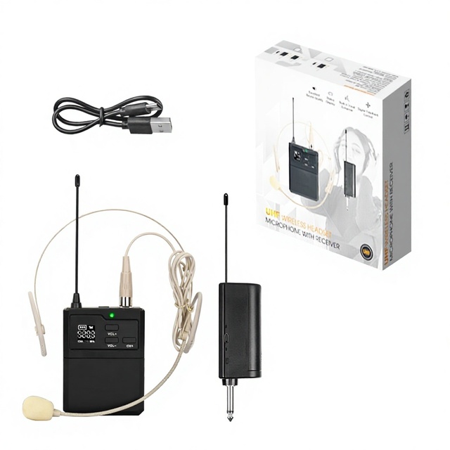 Cross-border Foreign Trade Wireless Waist Bag Head-mounted Universal Microphone Classroom UHF Frequency Modulation Microphone