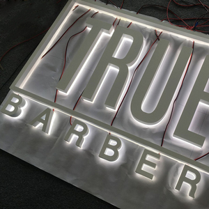 <span class=keywords><strong>Led</strong></span> Commerciale Halo Allumé Blanc Acrylique Creuse 3D Buchstaben Rétroéclairé Barber Signe de Lettre De Magasin - Product Image 1