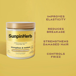 Après-shampoing sans rinçage à l'huile de ricin noire jamaïcaine pour cheveux bouclés, hydratant, fortifiant et réparateur à base de plantes, US - Product Image 3