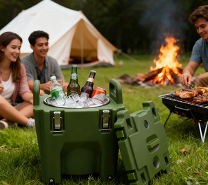 20 लीटर पुनः प्रयोज्य प्लास्टिक इन्सुलेट कूलर बॉक्स पानी प्रतिरोधी पोर्टेबल कैंपिंग यात्री बाल्टी भोजन और पेय के लिए - Product Image 6