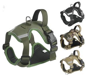 Harnais pour chien en nylon réfléchissant et maille respirante, avec boucle réglable et anneau en D - Product Image 1