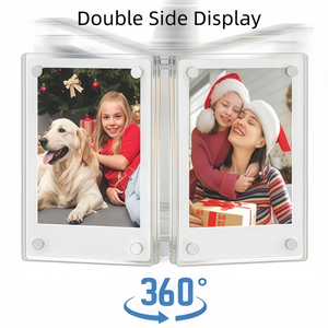 Cadre magnétique pour réfrigérateur en acrylique, 10 pièces, cadre photo magnétique double face pour photo <span class=keywords><strong>Instax</strong></span> de 3 pouces, cadeau de Noël - Product Image 3