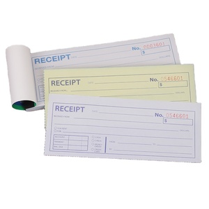 Carnet <span class=keywords><strong>de</strong></span> reçus personnalisé pour petites entreprises, 2 feuillets, en papier couché autocopiant, avec pochette et impression par transfert - Product Image 1