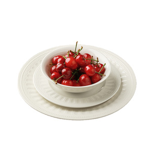 Vaisselle en céramique moderne de luxe à motifs en relief, Assiette occidentale, Bol chapeau de paille, Assiette à poisson, Assiette à fruits rétro de luxe léger - Disponible en détail - Product Image 5