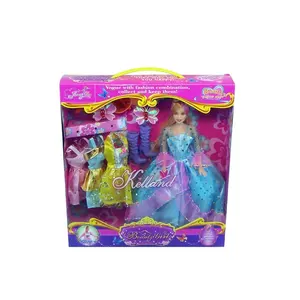 Muñeca de plástico con diferentes accesorios para niñas, juguete popular, venta al por mayor, 2022