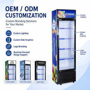 Réfrigérateur vertical pour boissons, <span class=keywords><strong>vitrine</strong></span> commerciale à porte vitrée simple pour les acheteurs en gros - Product Image 4