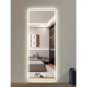 현대 Frameless 터치 스크린 드레싱 거실 장식 스마트 LED 라이트 마운트 벽 거울