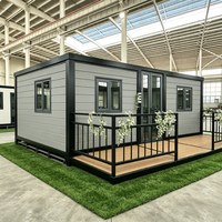 Maison préfabriquée modulaire de luxe à 2 chambres, prête à être expédiée, montage facile, panneaux sandwich, avec salle de bain, cabane préfabriquée, maison modulaire