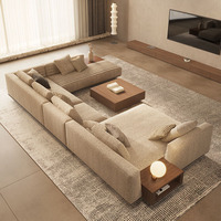 Canapé d'angle minimaliste de style italien, design de luxe léger pour villa, canapé en tissu pour salon, meubles de salon