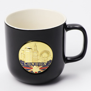 Taza de Café de Cerámica con Asa, Recuerdo de <span class=keywords><strong>Londres</strong></span>, Regalo de <span class=keywords><strong>Viaje</strong></span>, con Logotipo Personalizado Grabado en Metal, Venta al Por Mayor - Product Image 1