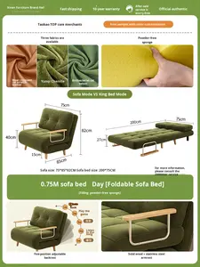 फ्रेंच रेट्रो शैली बिल्ली फ्लेक्स कार्यात्मक सोफे बिस्तर रहने वाले कमरे छोटे अपार्टमेंट फोल्डेबल दोहरी-उपयोग डबल सोफा लकड़ी फ्रेम <span class=keywords><strong>2</strong></span>-सीटर - Product Image 6