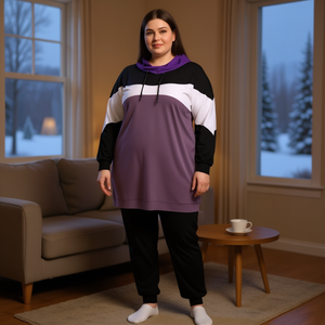 Conjunto Deportivo Casual de Dos Piezas para Mujer, Talla Grande, Cuello Redondo de Felpa, Invierno, Color Personalizado, Servicio OEM, Marca Nestrue - Product Image 2