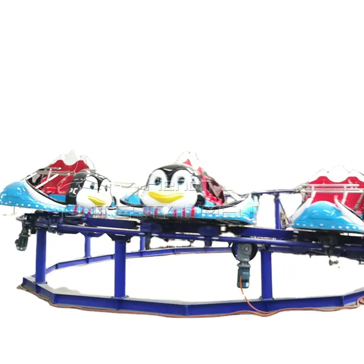 Gia đình ngoài trời chim cánh cụt roller coaster sợi thủy tinh và thép vui chơi giải trí đi xe cho trẻ em và người lớn cho playgrou và công viên chủ đề