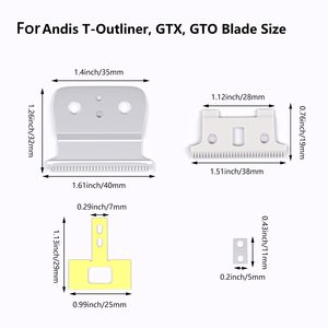 Reemplazo para cuchillas T outliner compatibles con Andis T Outliner <span class=keywords><strong>04710</strong></span> 04521 04775, Andis GTX GTO GO SL Clipper Trimmer - Product Image 3