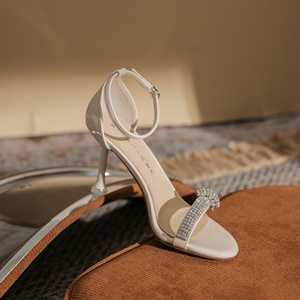 Zapatos de Tacón Alto Estilo Francés para Mujer, Nuevo Estilo con Cierres de Pedrería, Tacón de Aguja Fino con Punta en Pico, Auténticos - Product Image 3