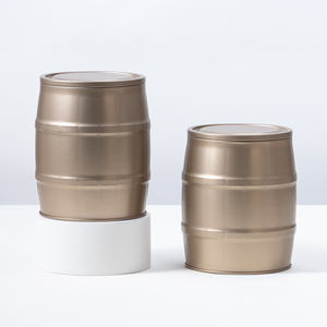 Caja de lata de té redonda respetuosa con el medio ambiente reciclable Lata de metal de grado alimenticio de lujo para granos de café - Product Image 1