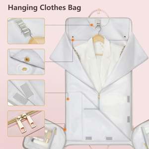Échantillon gratuit de sac à vêtements avec des poches extra larges pour les voyages, housse de costume à soufflet, sacs pliables pour hommes et femmes pour suspendre les vêtements - Product Image 4