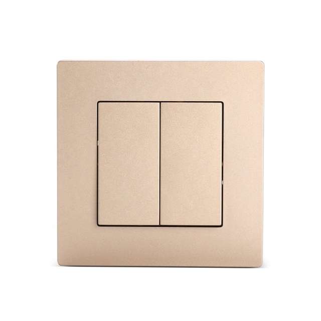 Wall tive Light Switch Cover Fireproof PC Cover European Standard Home Hotel 2 Gang 1 Way 2 Way Wall Light Switch
