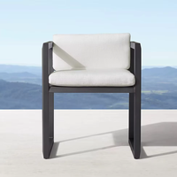 Ensemble de table et de chaises de salle à manger d'extérieur en métal imperméable, style américain, pour jardin, villa, hôtel
