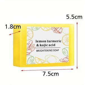 Jabón Sólido Aclarante de Limón, Cúrcuma y Ácido Kójico con Ingredientes de Leche, Hidratante y Antibacteriano <span class=keywords><strong>para</strong></span> el Cuidado de la Piel con Cicatrices de Acné, 100g - Product Image 5