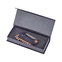 Couteau de poche mini en acier inoxydable 5Cr15 haute durabilité, couteau pliant G10, 70 mm/2,76 pouces, survie, autodéfense, camping en plein air, 3 ans