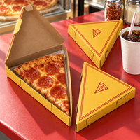 Boîtes à pizza triangulaires personnalisées imprimées en carton pour une seule part, idéales pour la restauration de rue et les plats à emporter