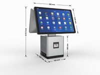 XBY-H02 GMS 15.6 pouces double écran Android/Windows système de point de vente Google Play Restaurant Touch POS Machine tout-en-un caisse enregistreuse