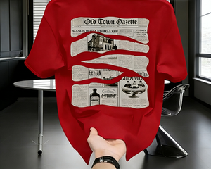 T-shirt graphique vintage avec <span class=keywords><strong>journal</strong></span> de <span class=keywords><strong>la</strong></span> ville ancienne, rétro, esthétique des années 1920, avec titre de <span class=keywords><strong>journal</strong></span> - Product Image 2