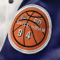 Veste en cuir de baseball brodée d'écusson personnalisé