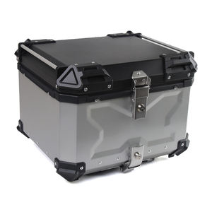 55L moto top case aluminium coffre queue boîte avec serrure de sécurité pour magasin casque grand bagage étanche moto top box - Product Image 1