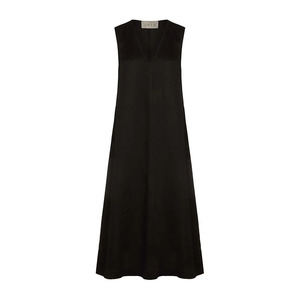 Özel Toptan Saf Keten Zarif V Yaka Yazlık Kadın Elbisesi - Product Image 4