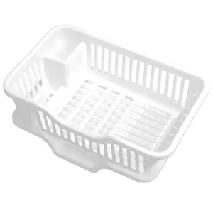 Kitchen Accessories single layer Cup Bowl Plate Organizer Storage Shelf Drainer PP Plastic Dish Drying Rack