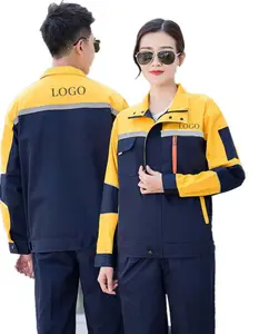 Uniforme da roupa de garagem lógica de fábrica, uniforme de trabalho para homens e mulheres com refletor